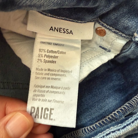 PAIGE Blue Flare Wide Leg Jeans High-Rise - Picture 6 of 8